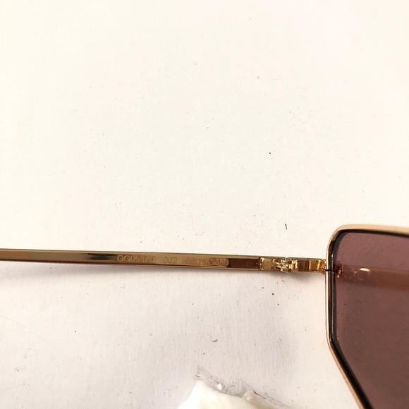 Gucci Cat Eye Sunglasses Rectangular Gold Frame Red Lens main image 4